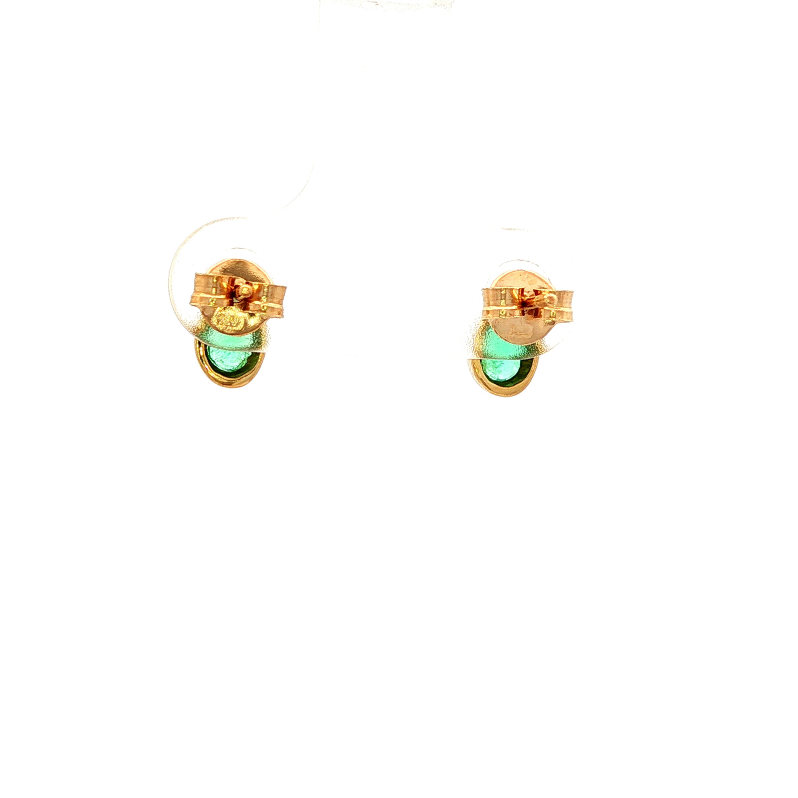 Emerald and Diamond Stud Earrings in Yellow Gold