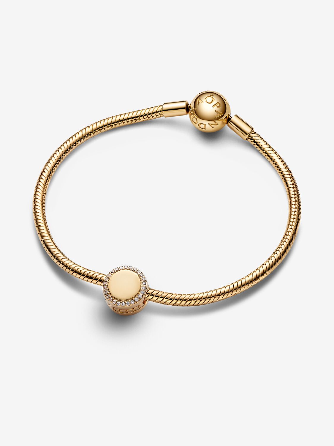 Pandora Engravable Sparkling Button Charm