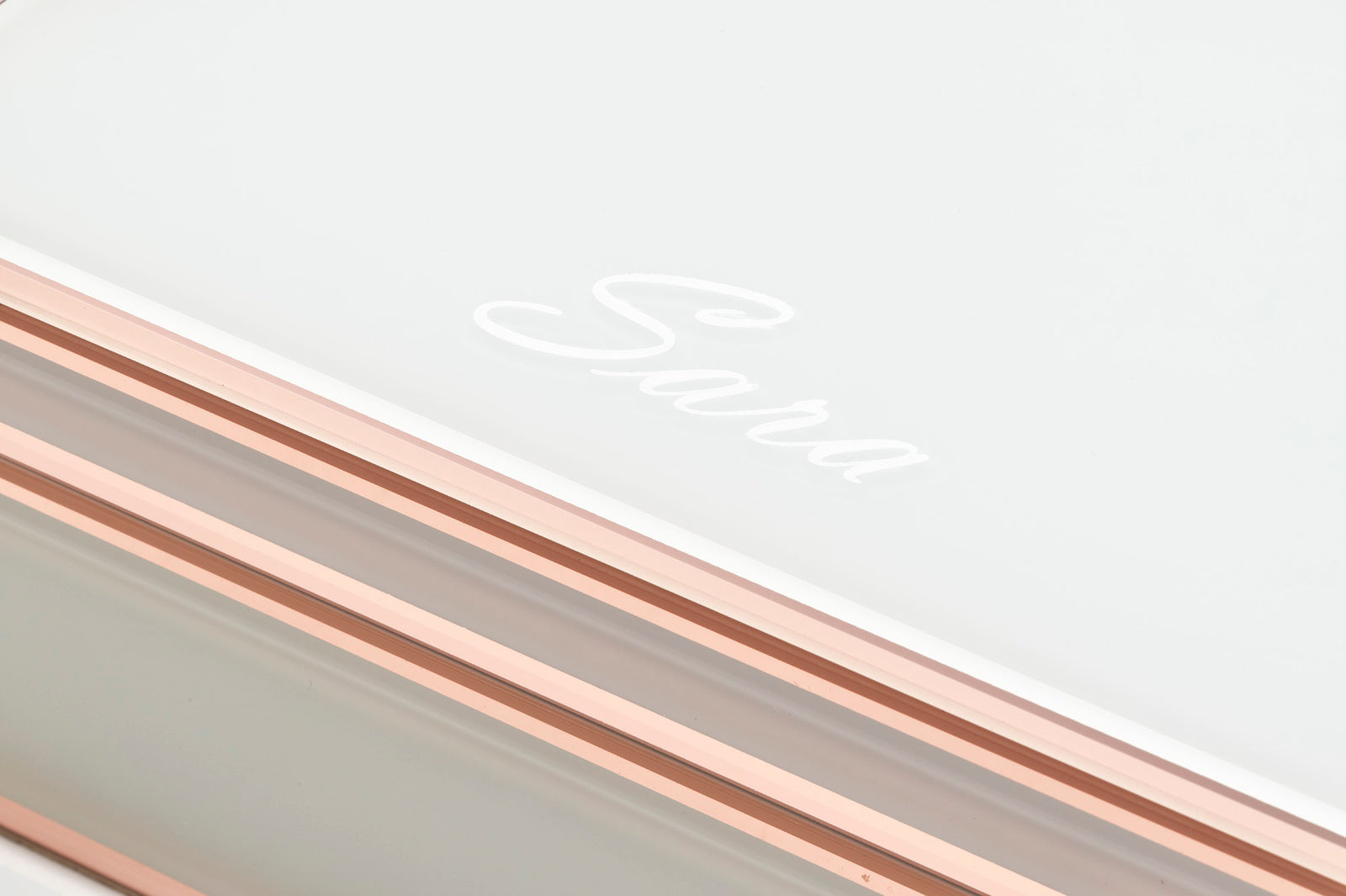 SARA White / Rose Gold Medium Jewellery Box