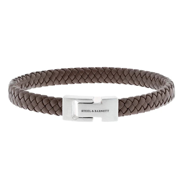 Archie - Brown Leather Box Braided Bracelet