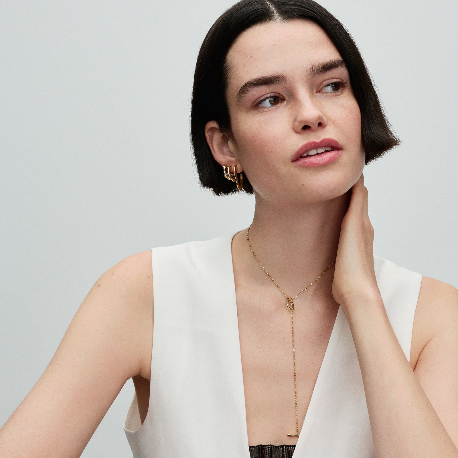 Organically V-Shaped Open Hoop Earrings