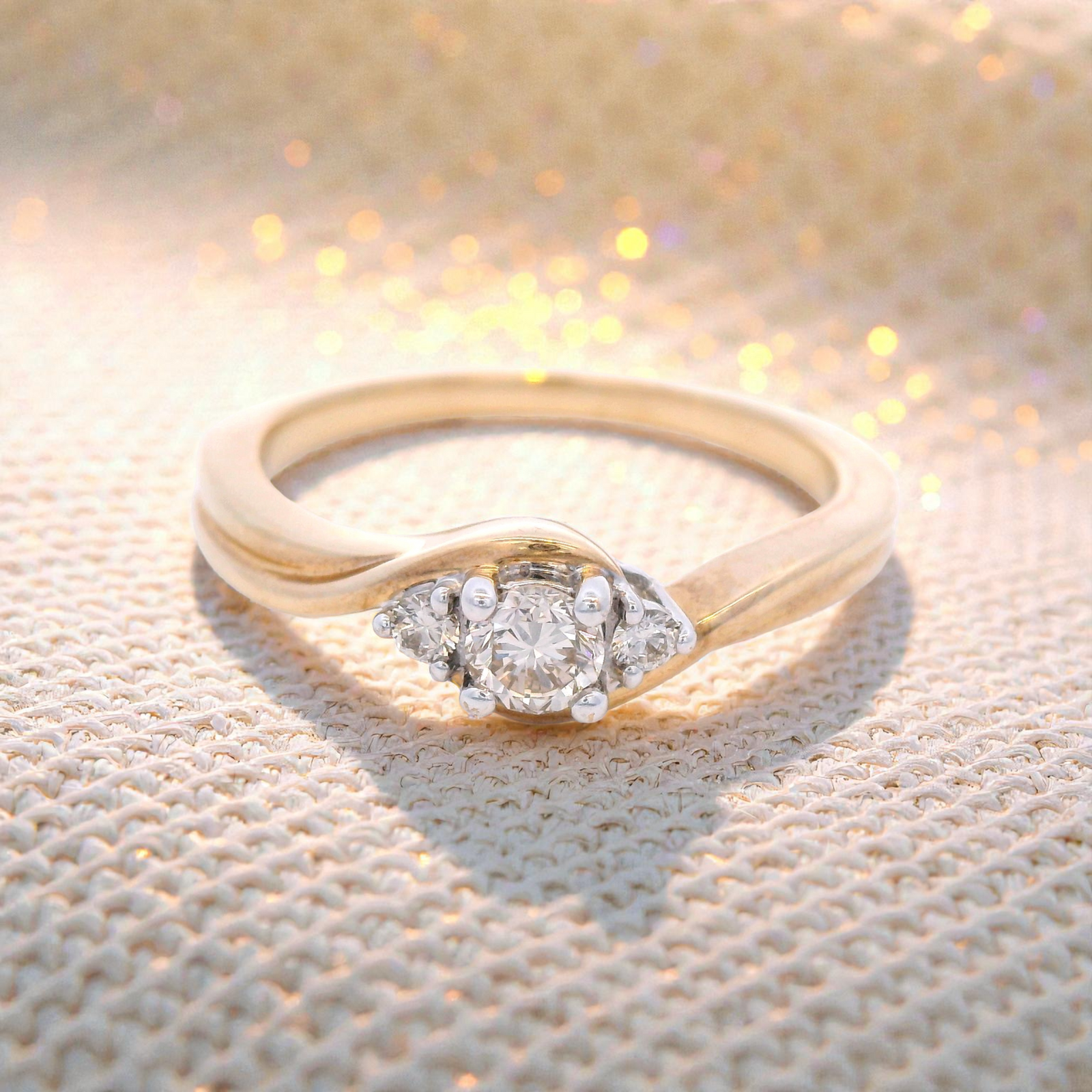Round Brilliant Cut Trilogy Diamond Ring
