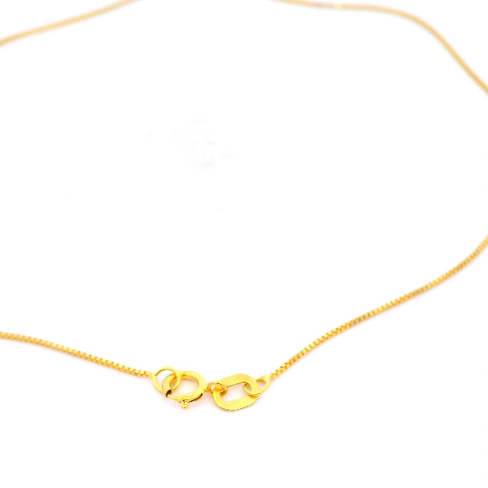 Heart Box Chain Anklet in Yellow Gold