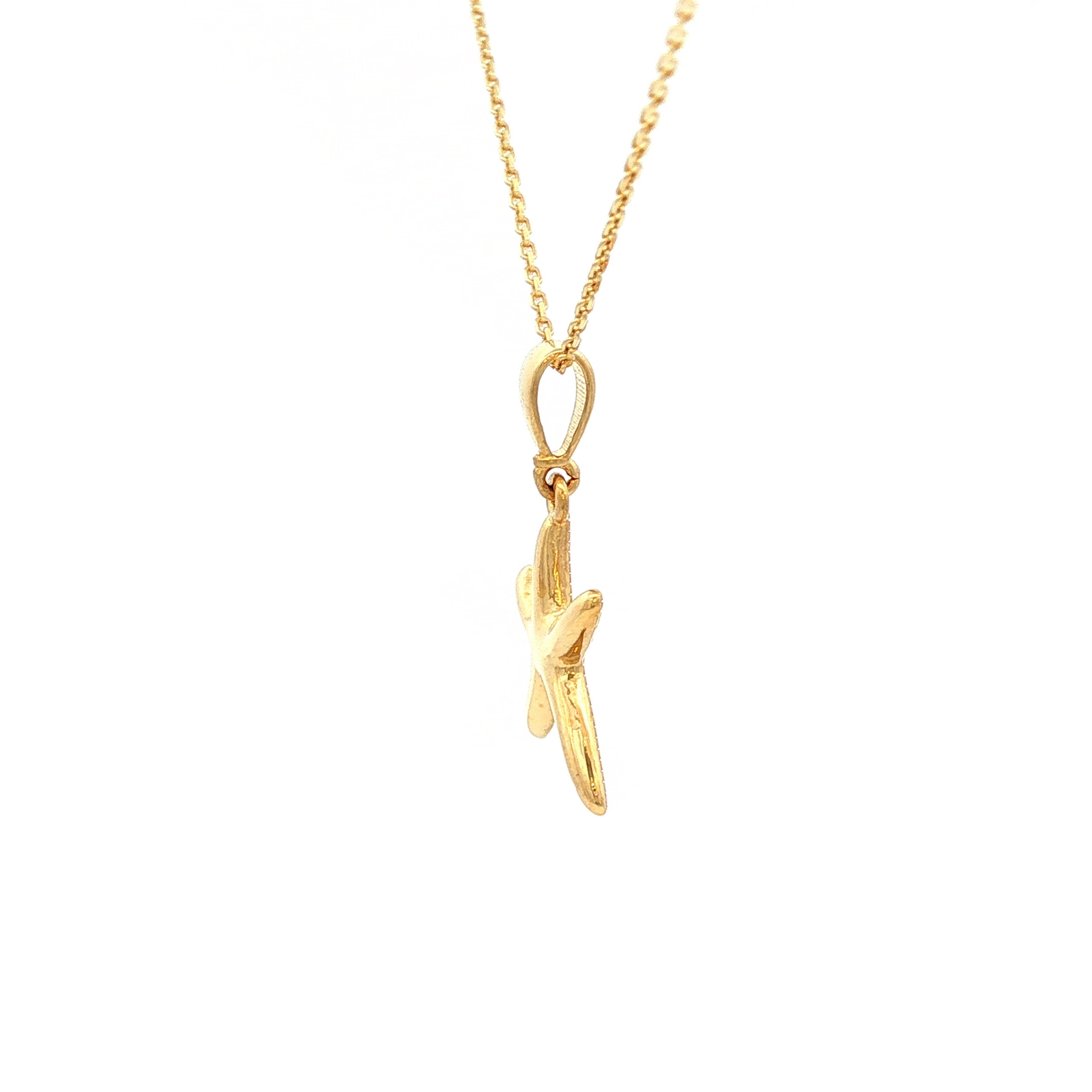 Starfish Charm Necklace in Yellow Gold