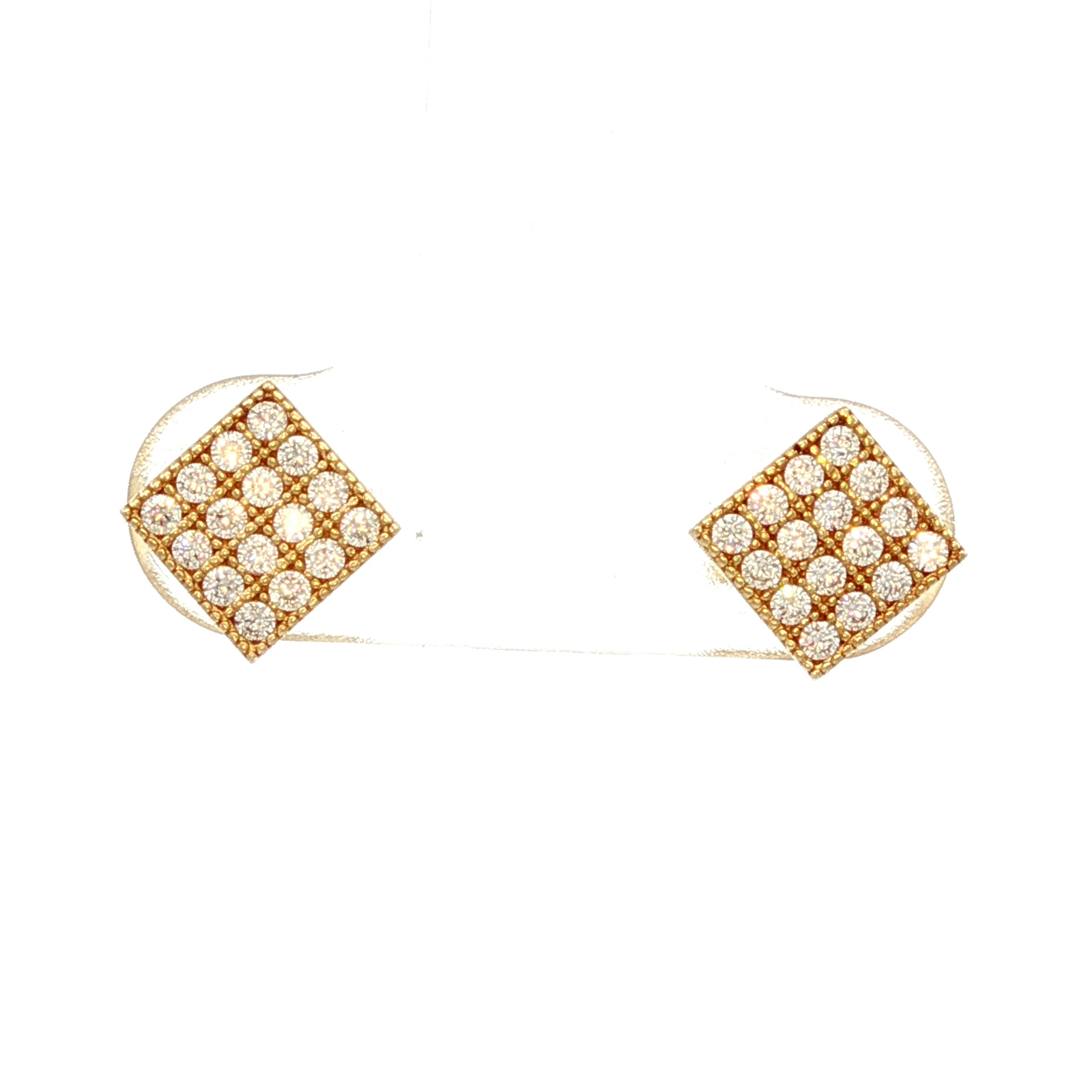 Square Stud Earrings in Yellow Gold