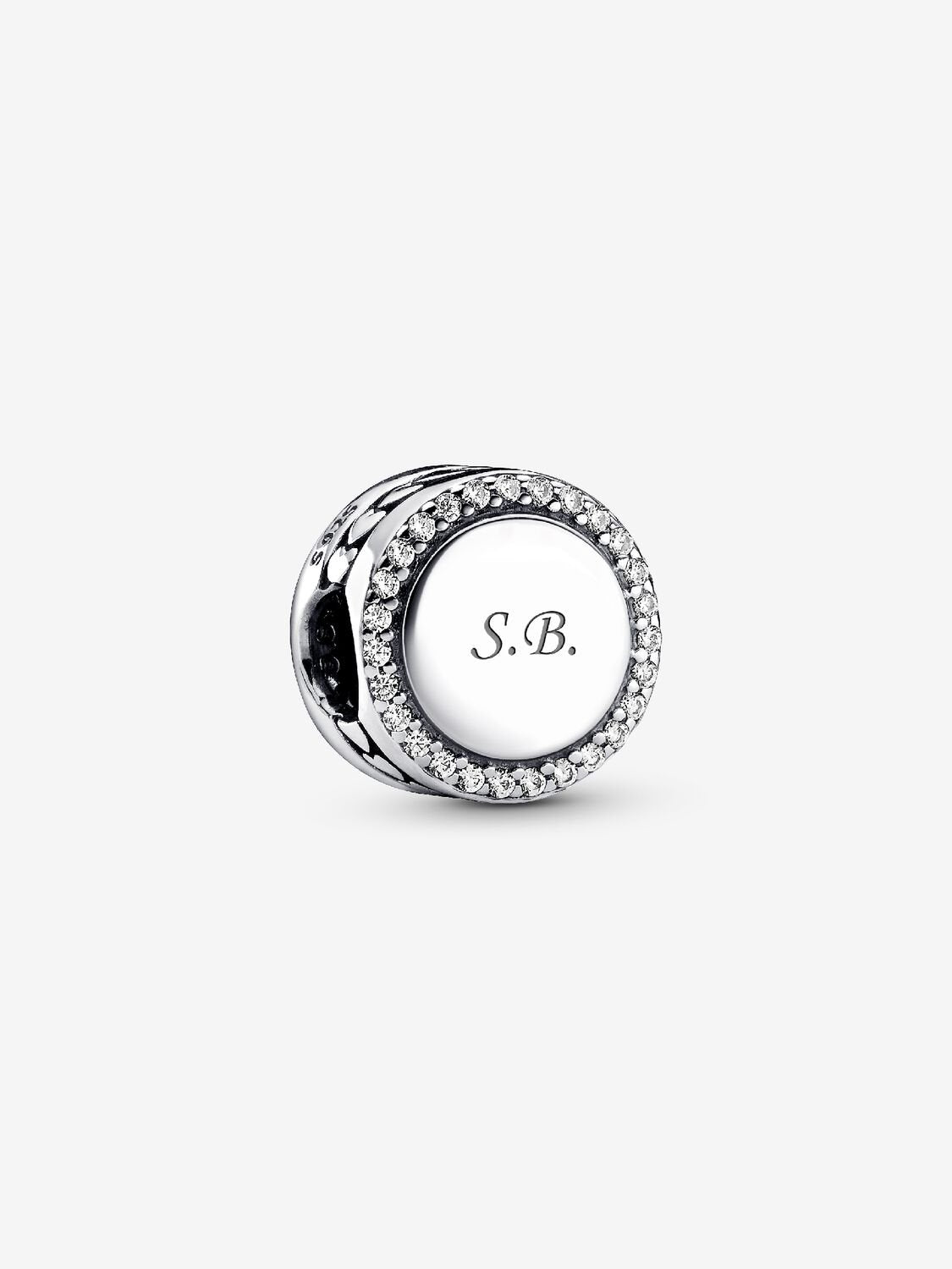 Pandora Engravable Sparkling Button Charm