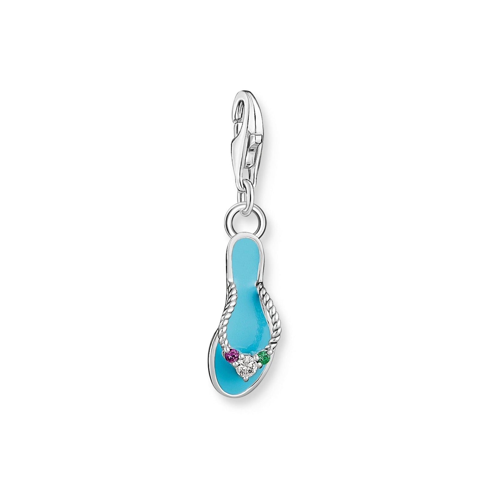 Thomas Sabo Charmista Pendant Flip Flop With Colourful Stones Silver