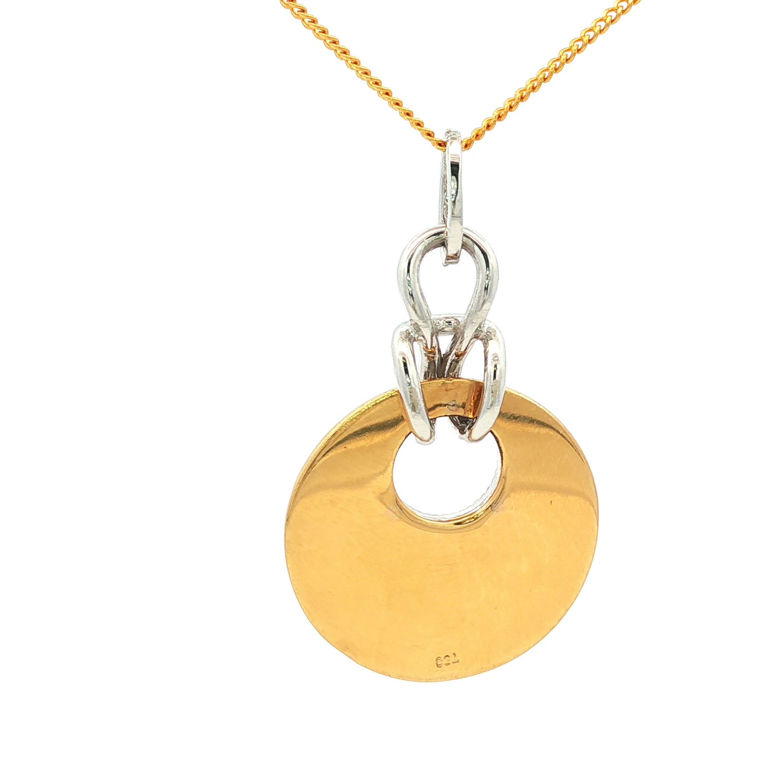 Yellow Gold Charm Necklace with Round Brilliant Diamond Pendant