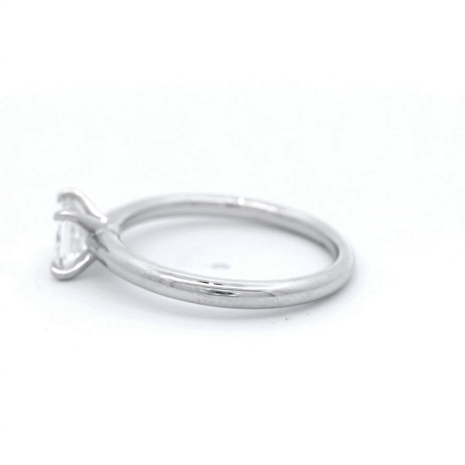Princess Cut Solid Diamond Engagement Ring in White Gold