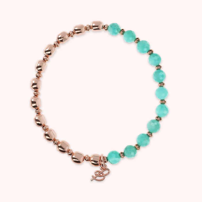 Bronzallure Variegata Rainbow Bracelet Green Amazonite Russian