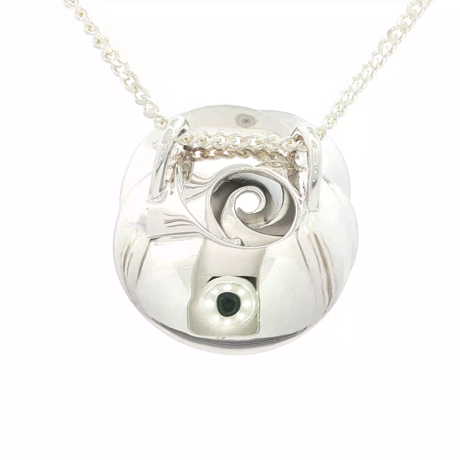 Spiral Floral Sterling Silver Pendant