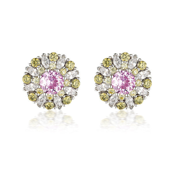 Georgini Summer Sorbet Berry Bloom Multi Coloured Earrings Silver