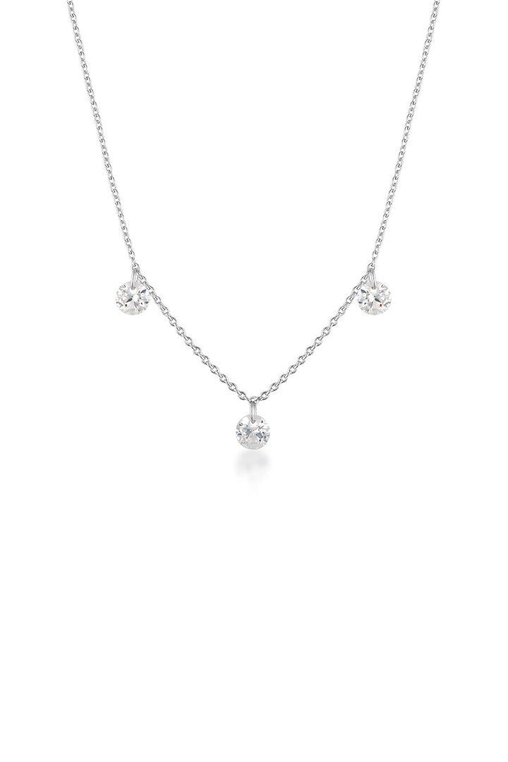 Georgini Mirage Ethereal White Cubic Zirconia Necklace Silver