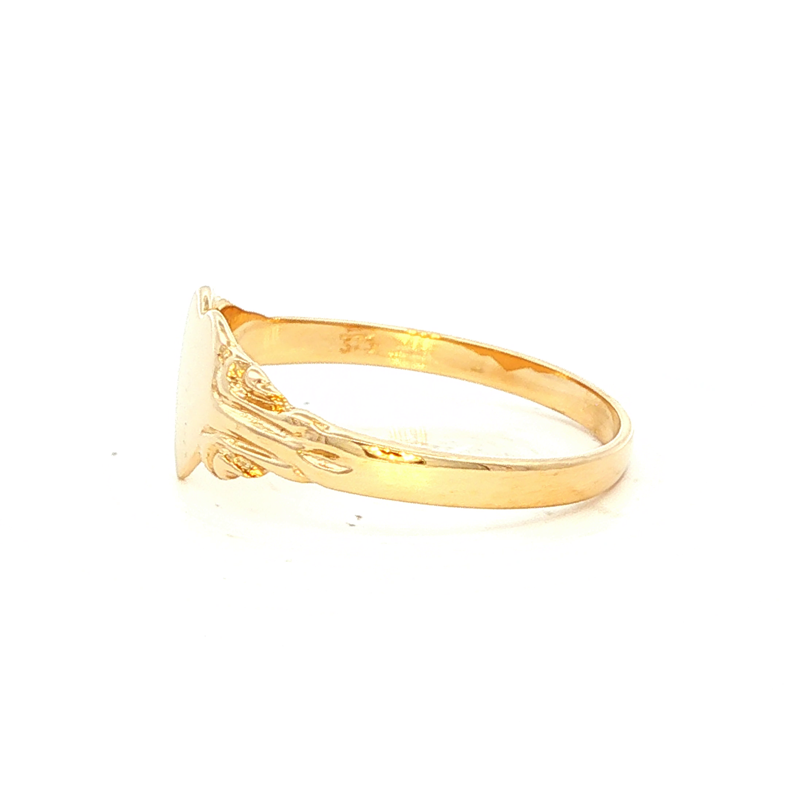 Single Heart Signet Ring with Filagree Sides