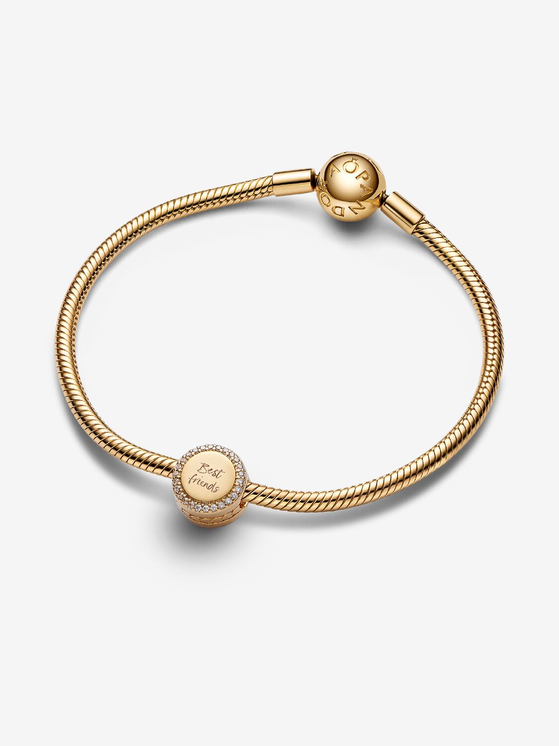 Pandora Engravable Sparkling Button Charm