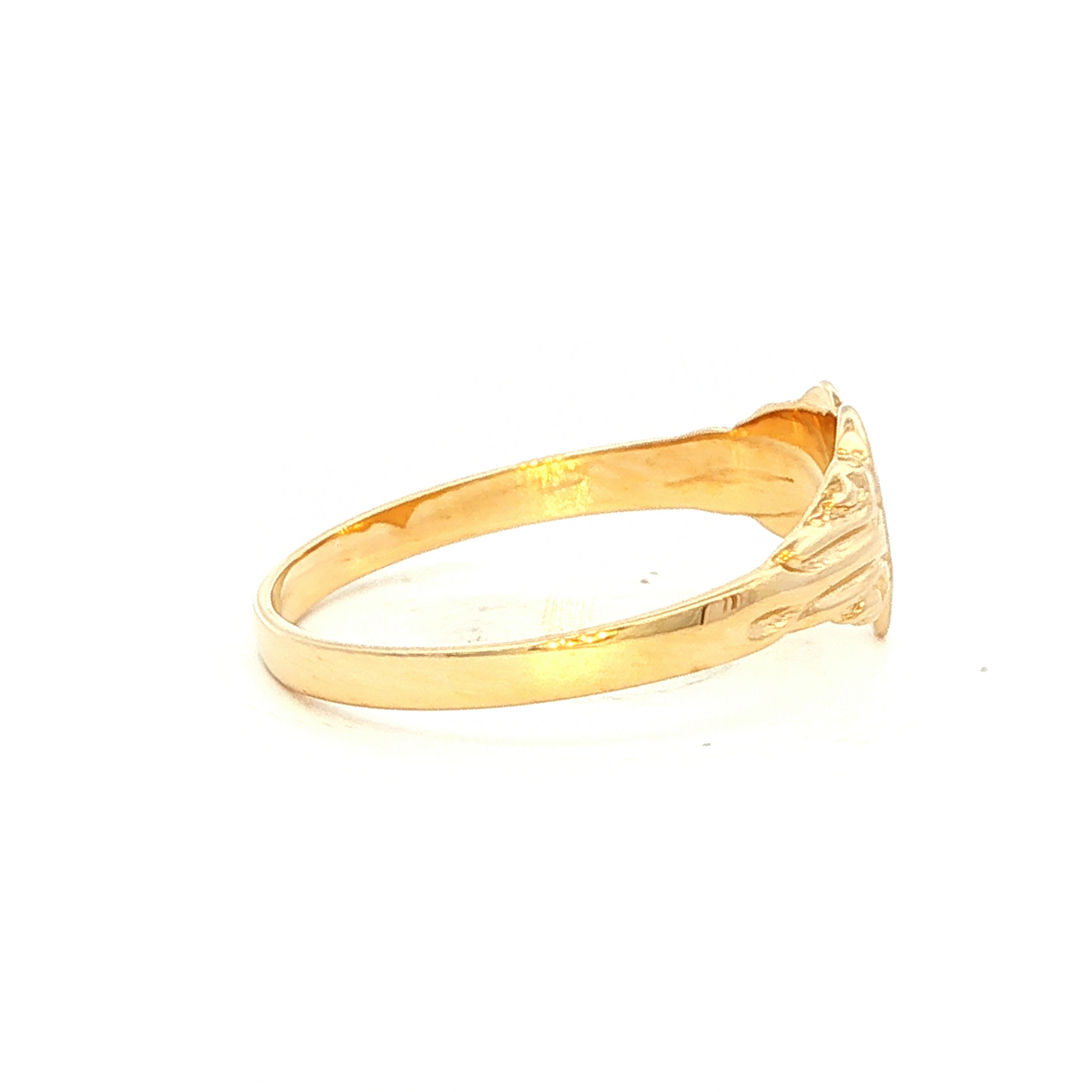Single Heart Signet Ring with Filagree Sides