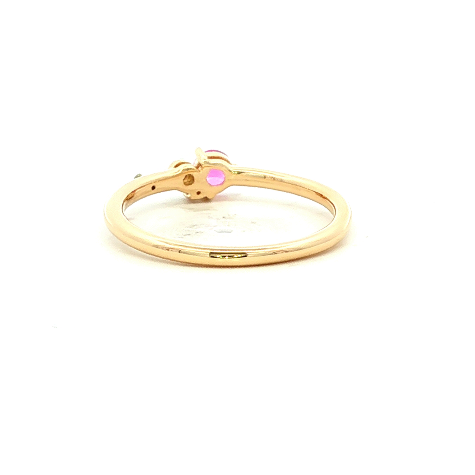 Pink Sapphire and Diamond Dress Ring in Yellow Gold