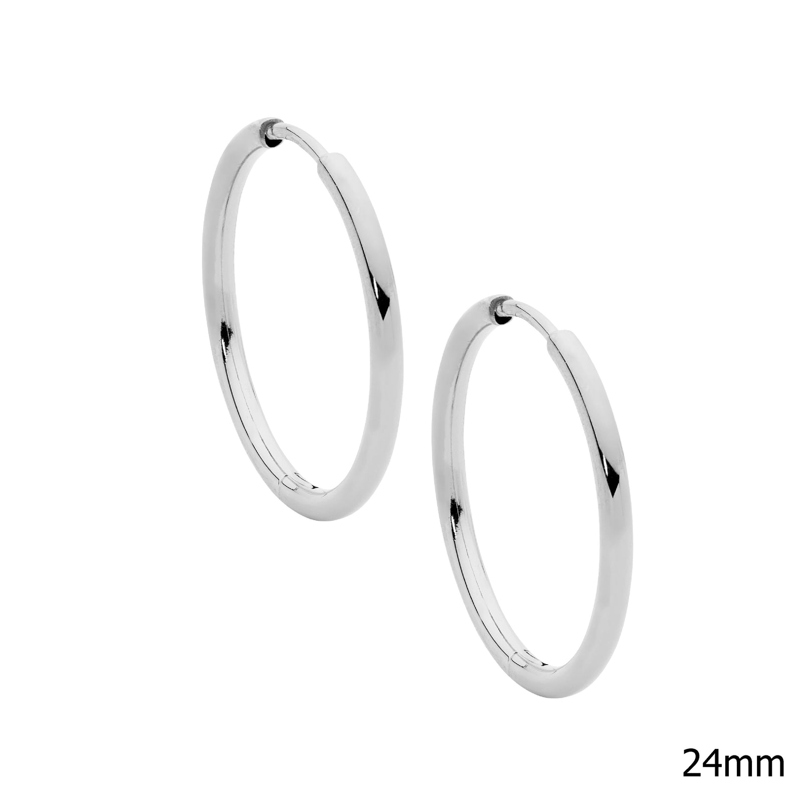 Ellani Stainless Steel 24mm Hoop Earrings