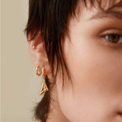 Ania Haie Single Gold Solitaire Cubic Zirconia Barbell