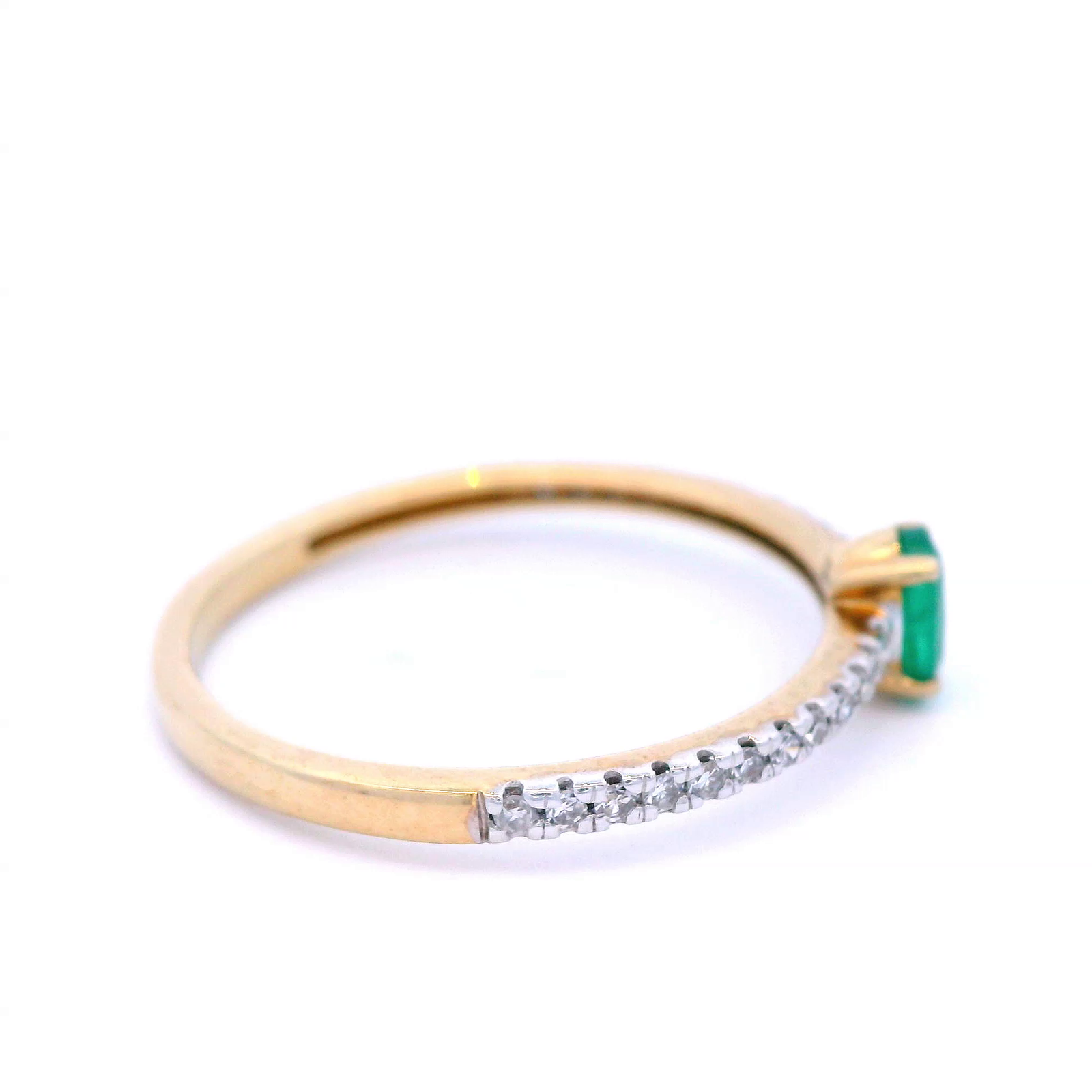 Emerald and Diamond Set Dress Ring in Yellow Gold