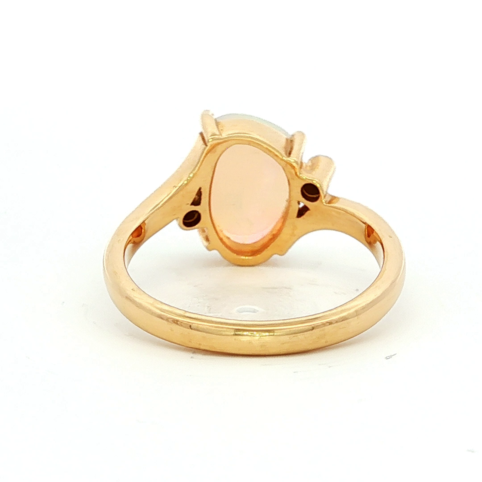 Solid Opal & Diamond Dress Ring in Yellow Gold