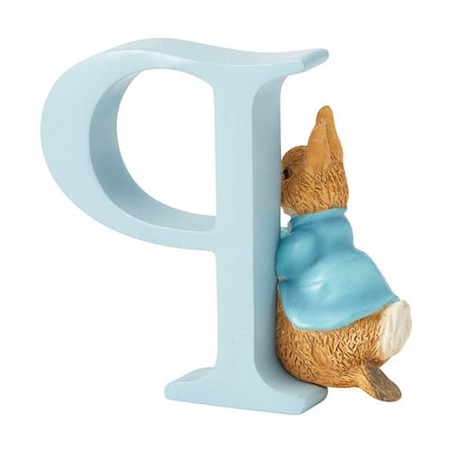 Beatrix Potter P Running Peter Rabbit Ornamental Letter