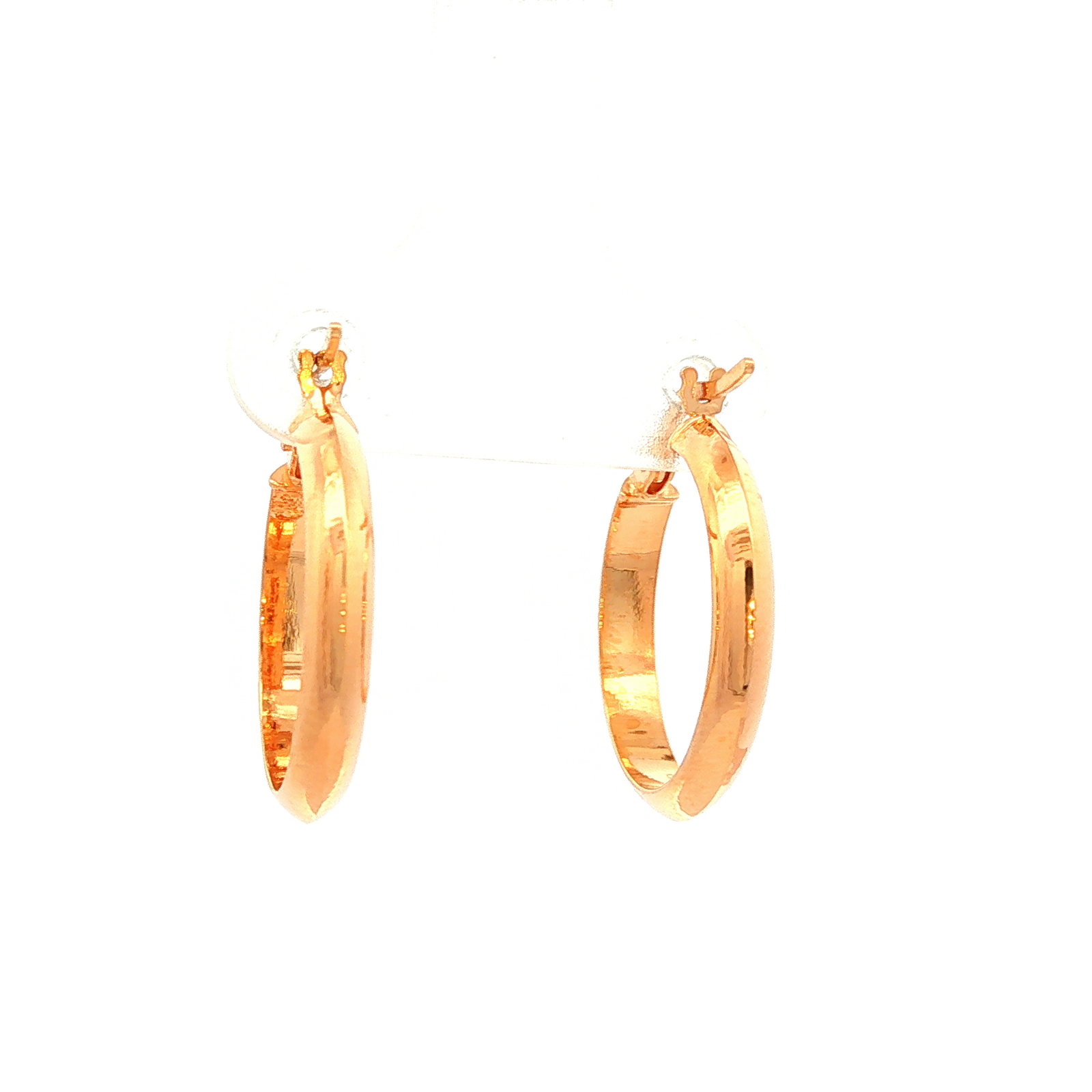 Concave Half Round Plain Hoop in Yellow Gold