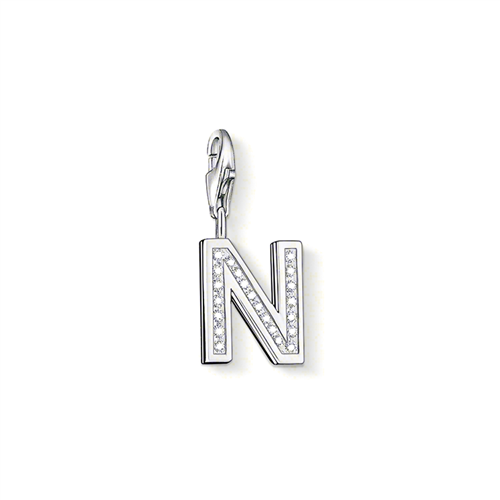 Thomas Sabo Charm Club Cubic Zirconia Letter 'N' Charm