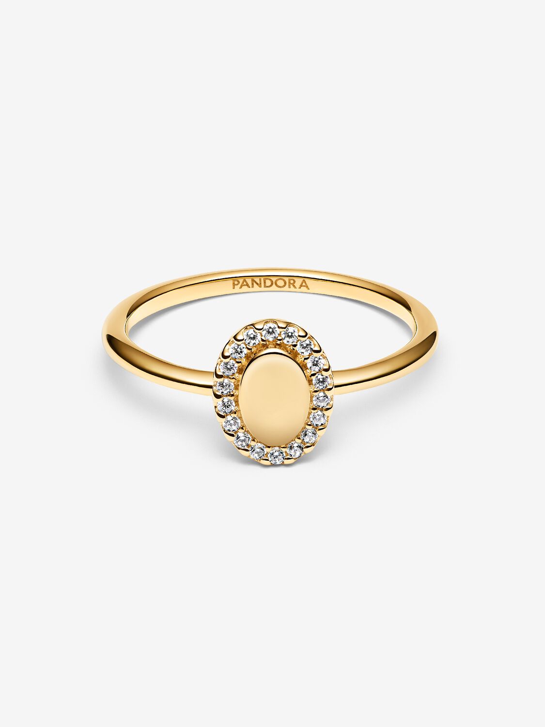 Pandora Engravable Oval Halo Ring