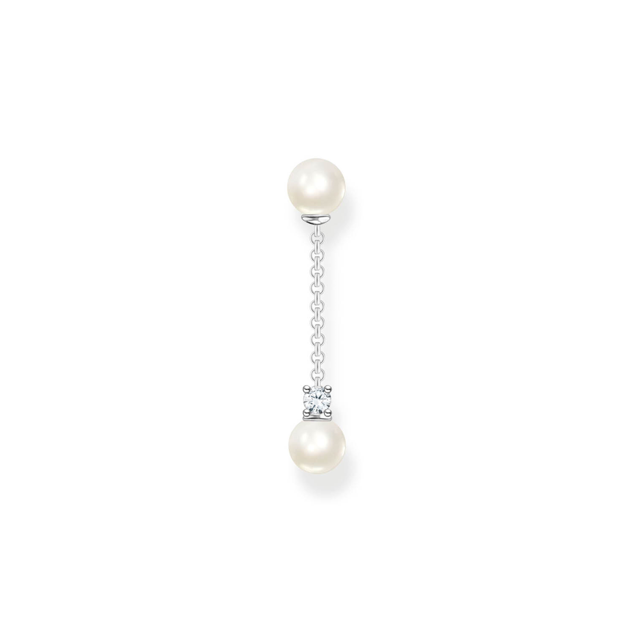 Thomas Sabo Single Earring Pearls and White Stone Silver