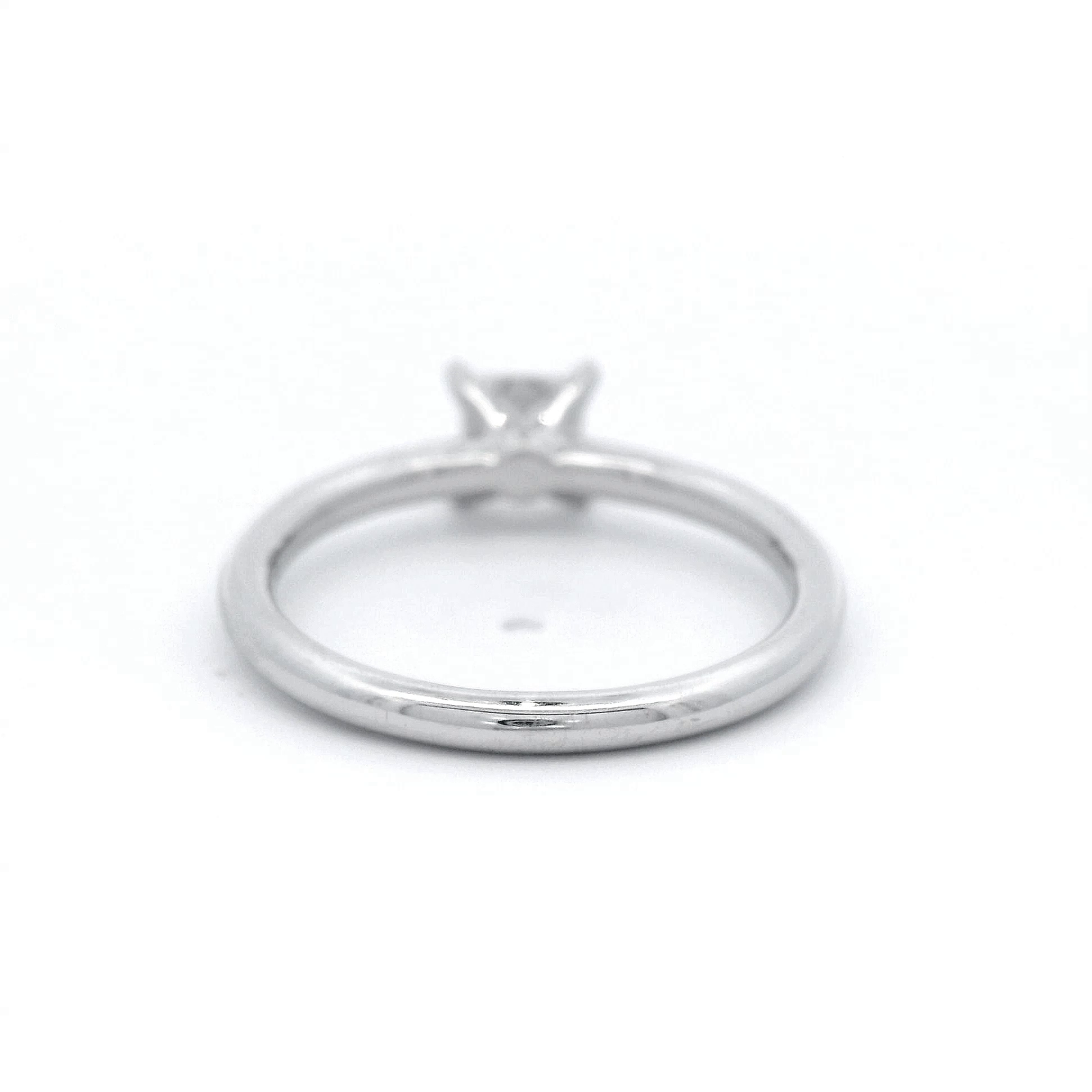 Princess Cut Solid Diamond Engagement Ring in White Gold