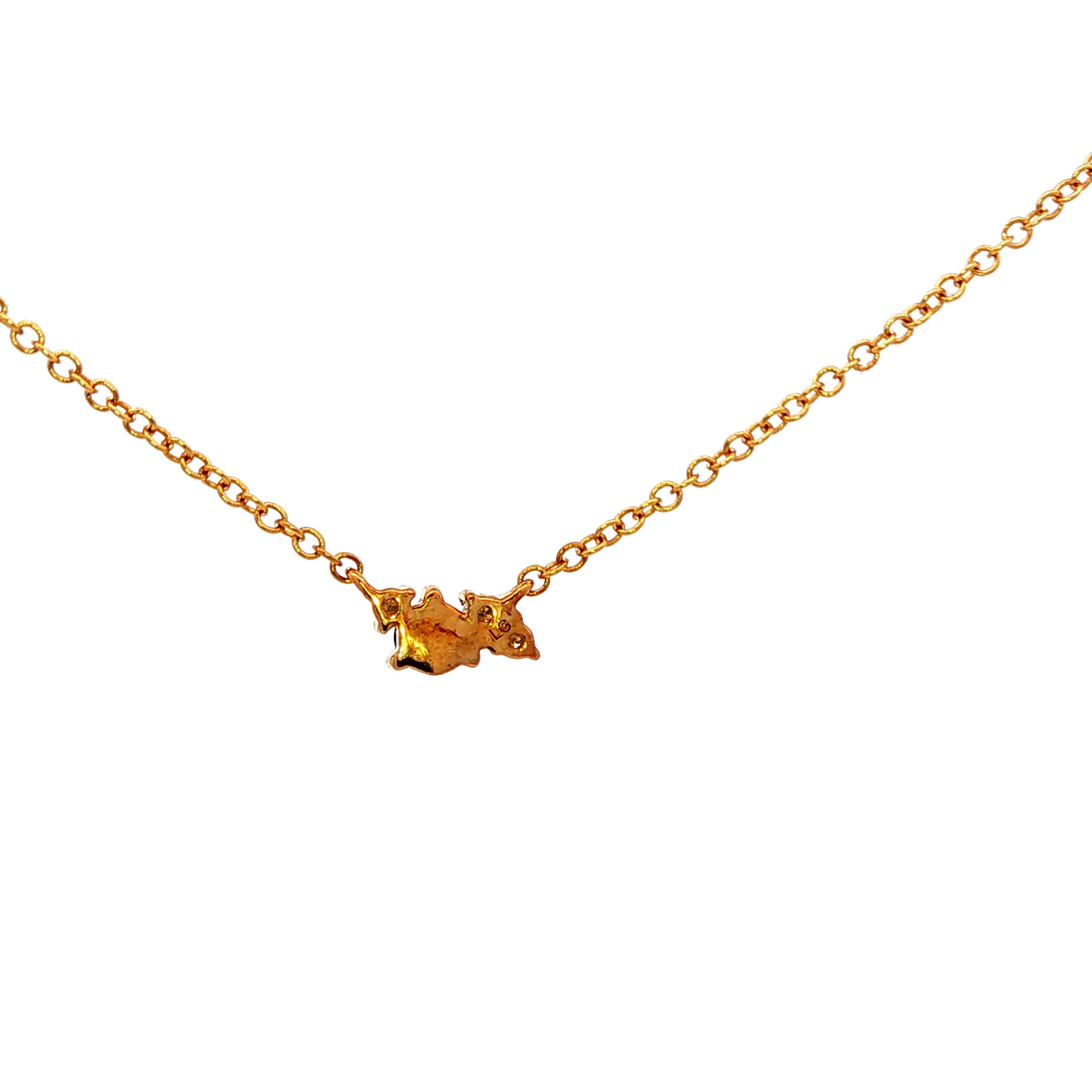 Sapphire and Diamond Necklace in Yellow Gold