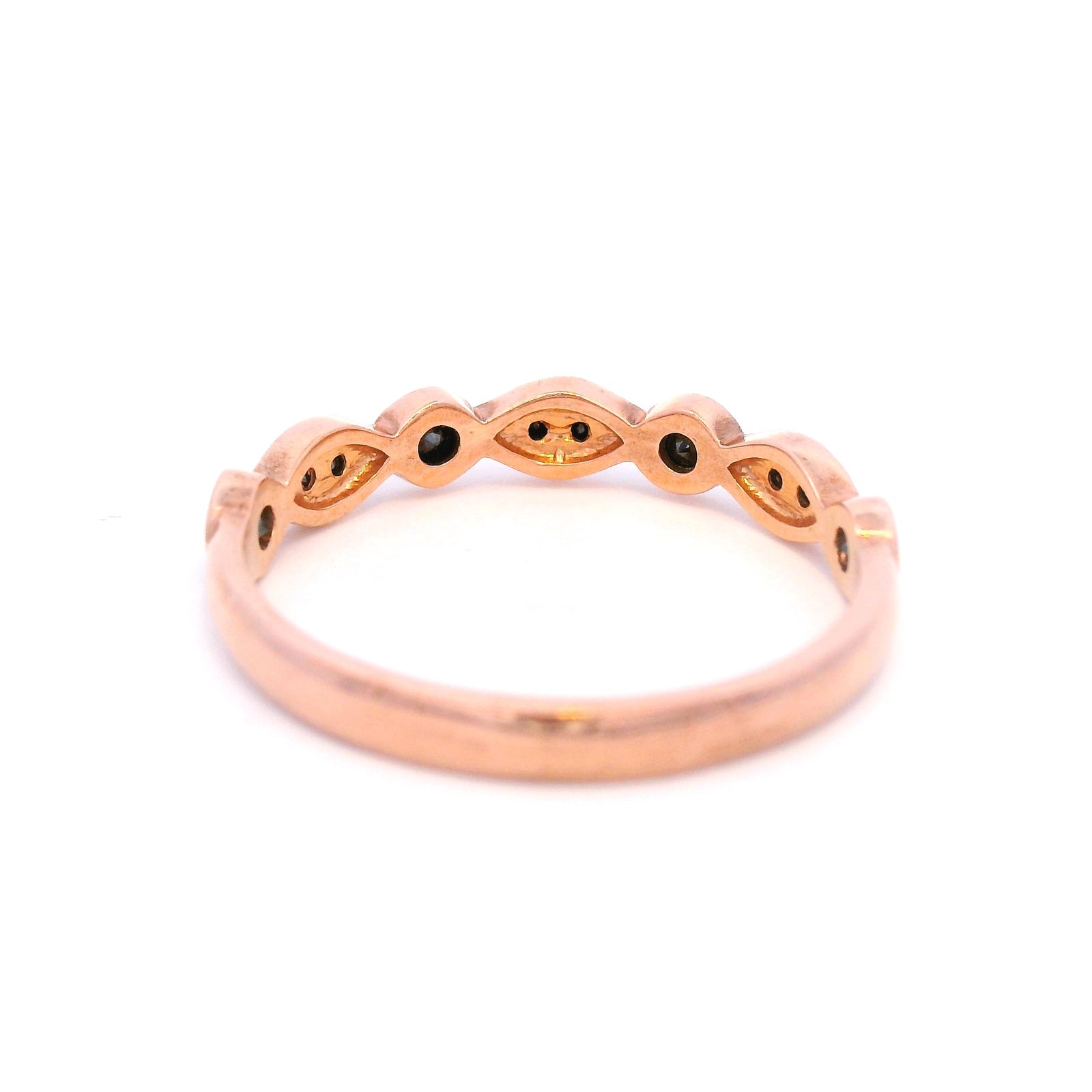 Black Diamond Bezel Set in Rose Gold