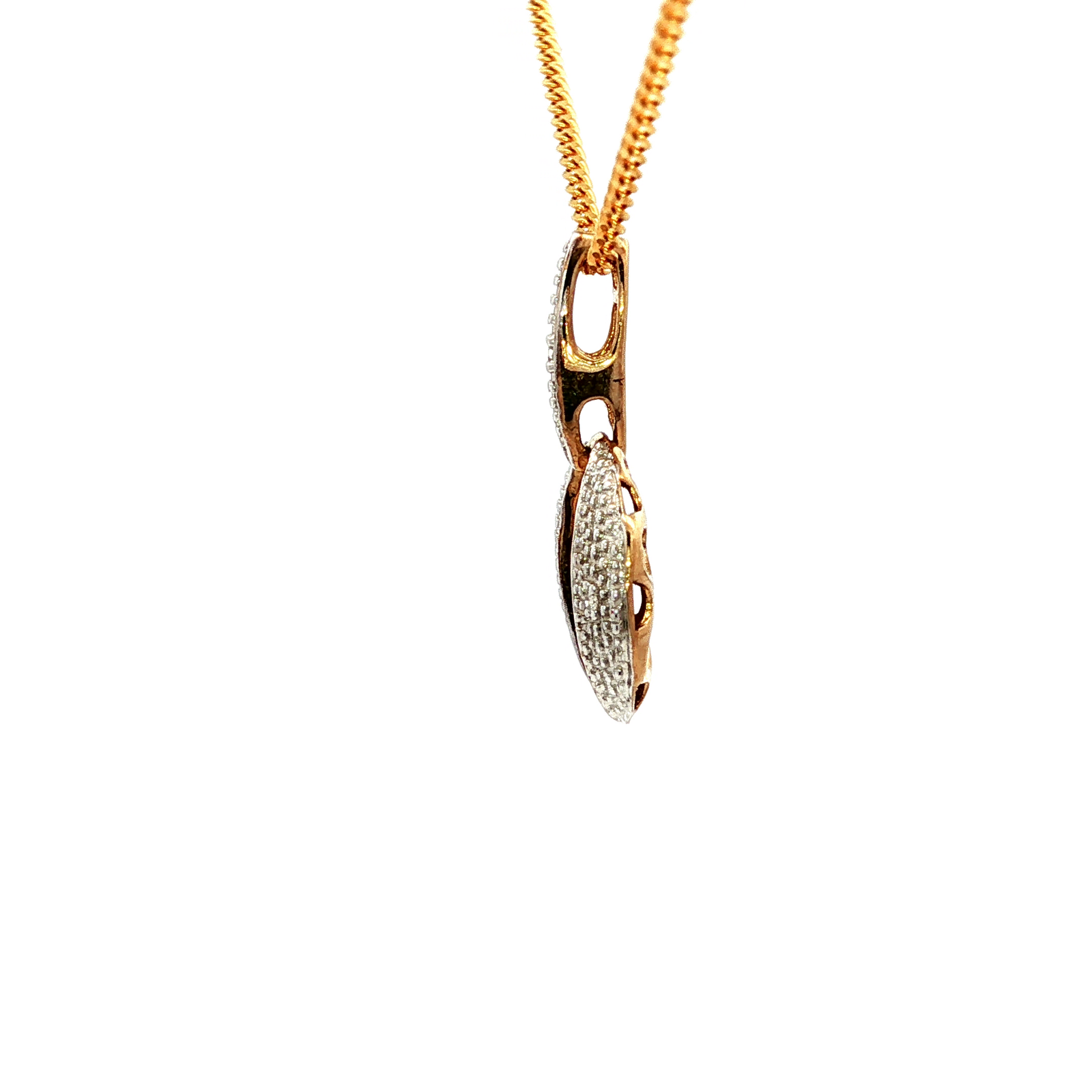Diamond Encrusted Pendant in Yellow Gold