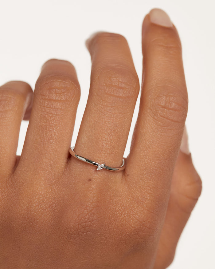 PDPaola Silver Leaf Ring Size 12