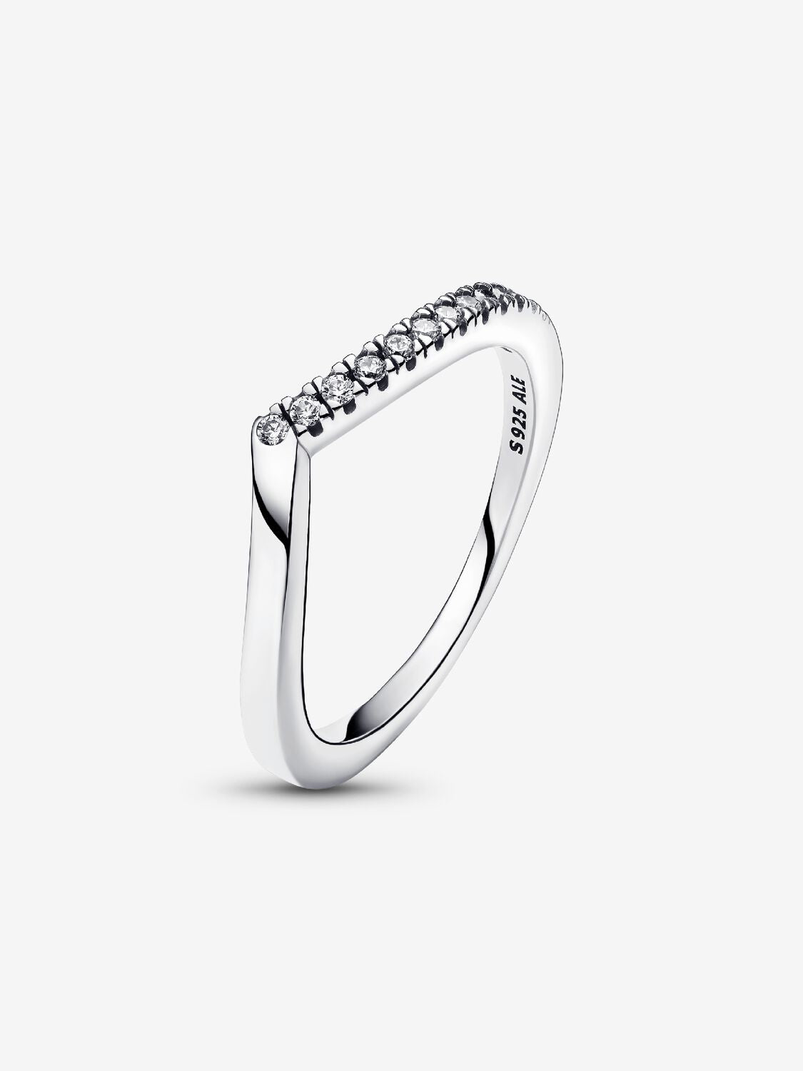 Pandora Wishbone Sterling Silver Ring with Clear Cubic Zirconia