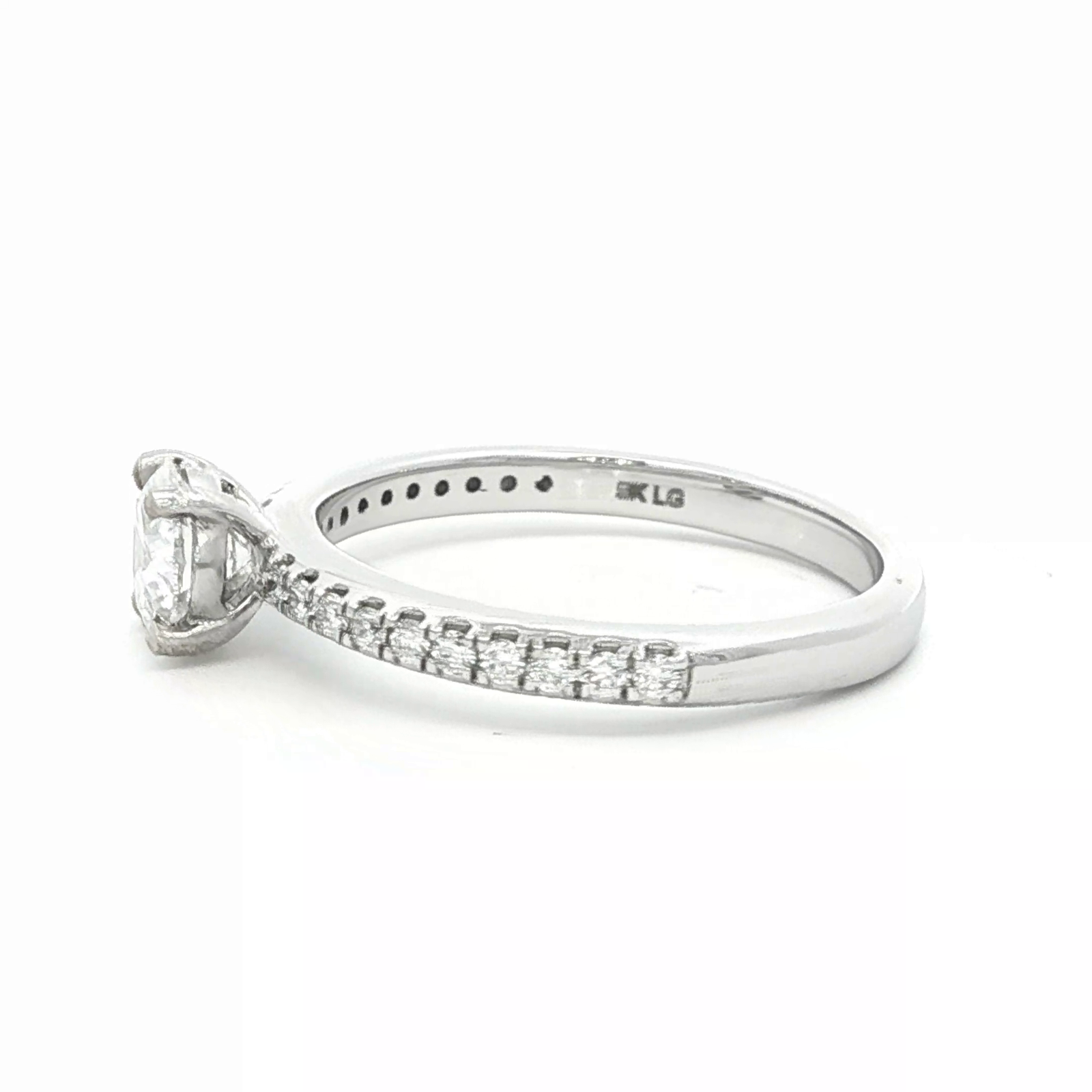 Diamond Solitaire Engagement Ring in White Gold
