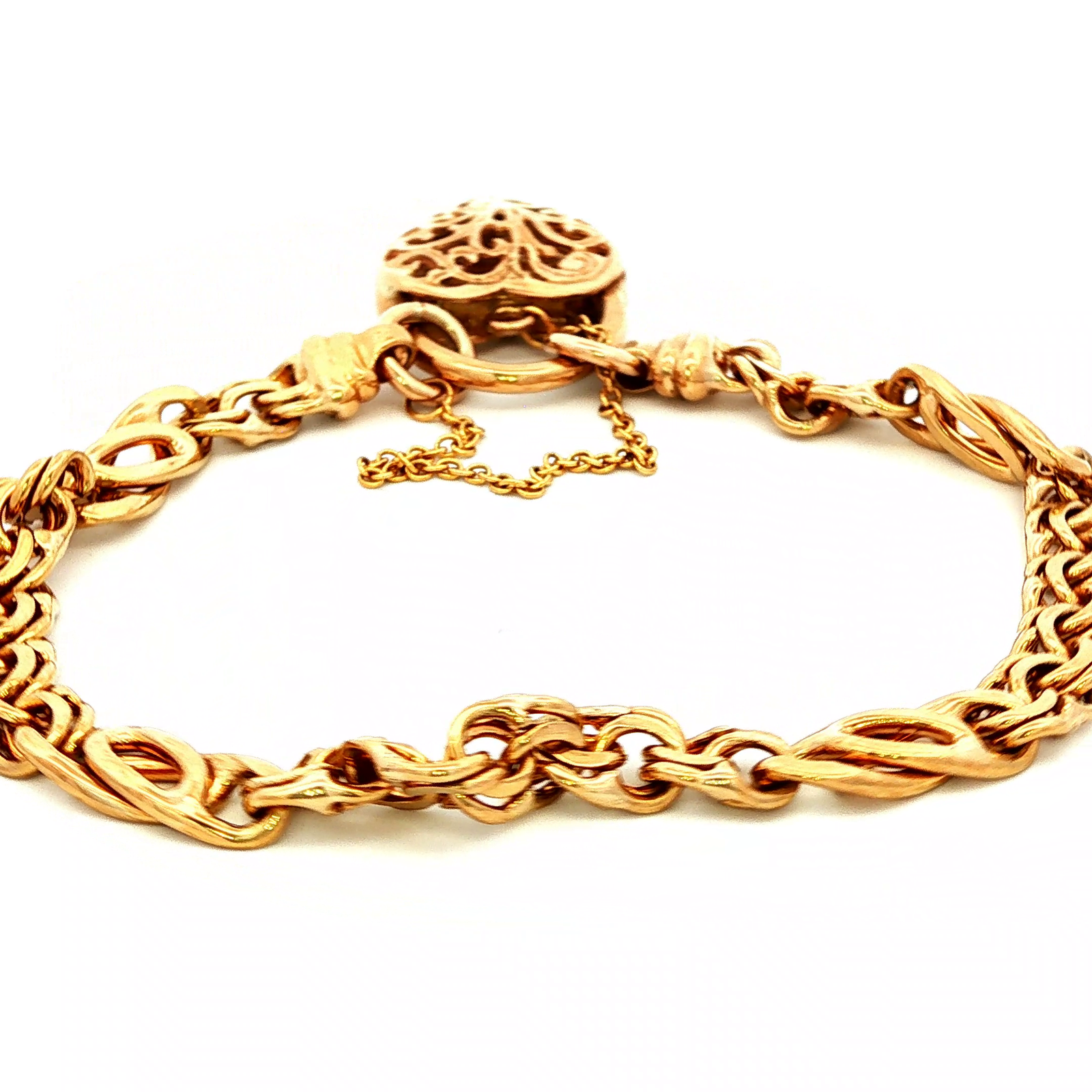 Gariboldi Design Bracelet with Openwork Padlock in Yellow Gold