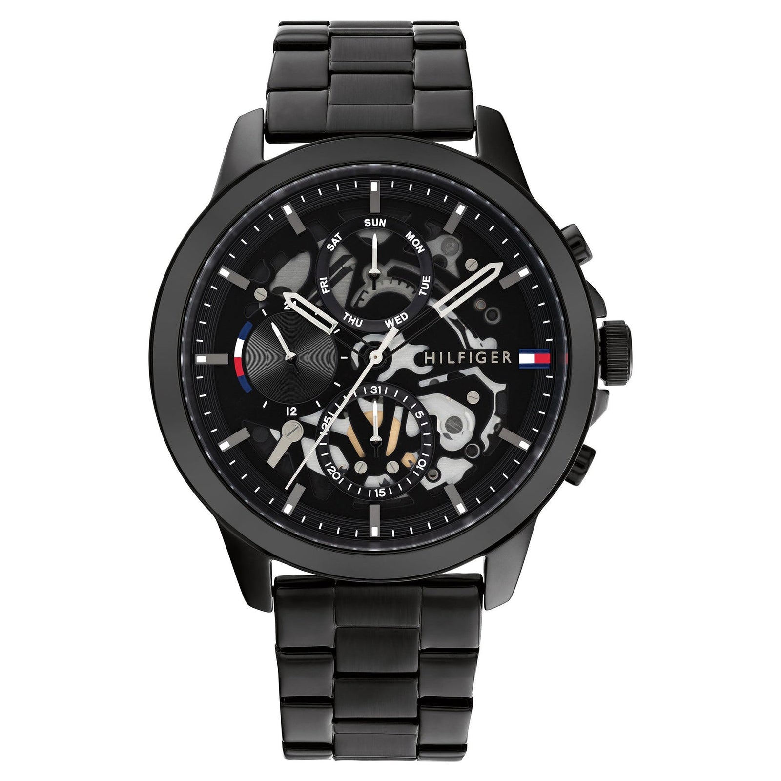 Tommy Hilfiger 'Henry' Black Steel Men's Multi-function Watch
