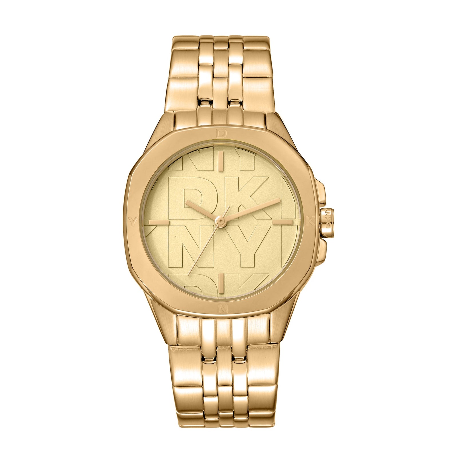 DKNY Logo Women's Champagne Dial Stainless Steel Watch
