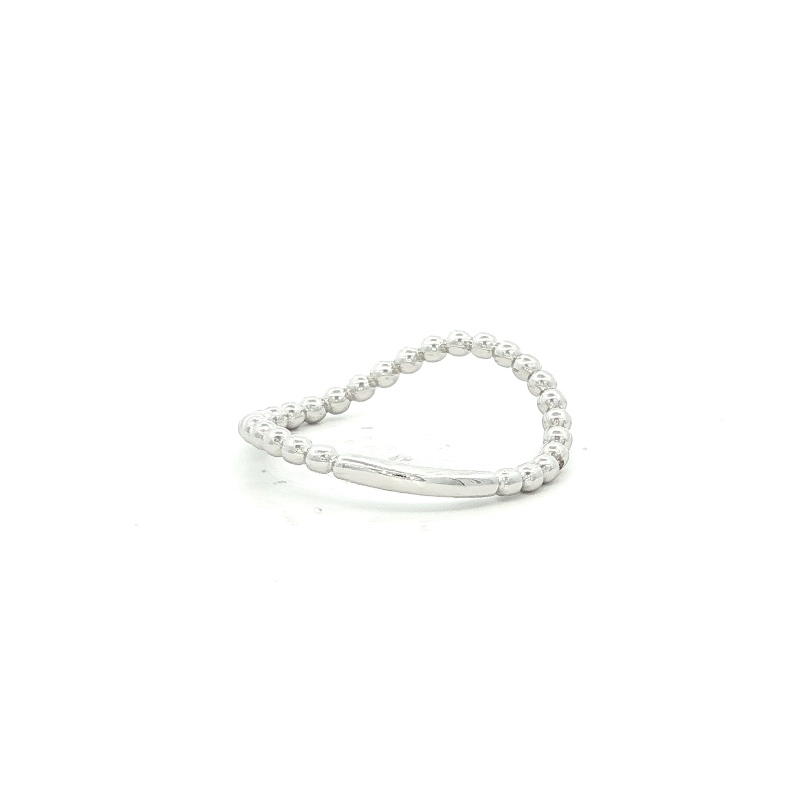 Beaded Dress Ring in White Gold