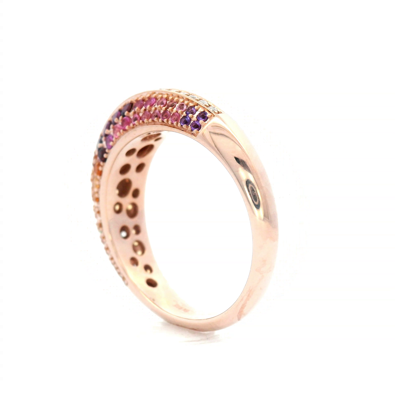 Natural Gemstone and Diamond Dress Ring set in Rose Gold