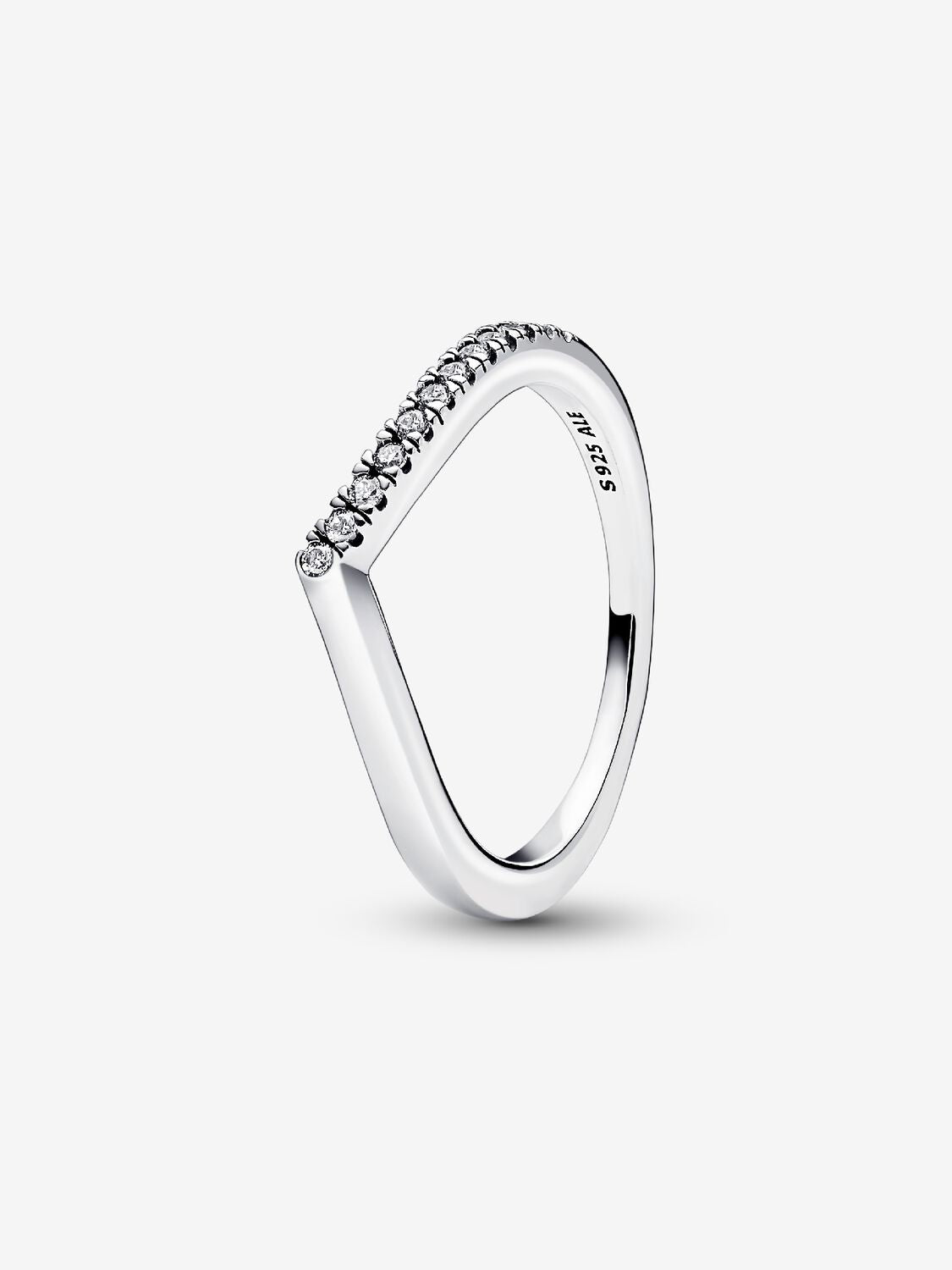 Pandora Wishbone Sterling Silver Ring with Clear Cubic Zirconia