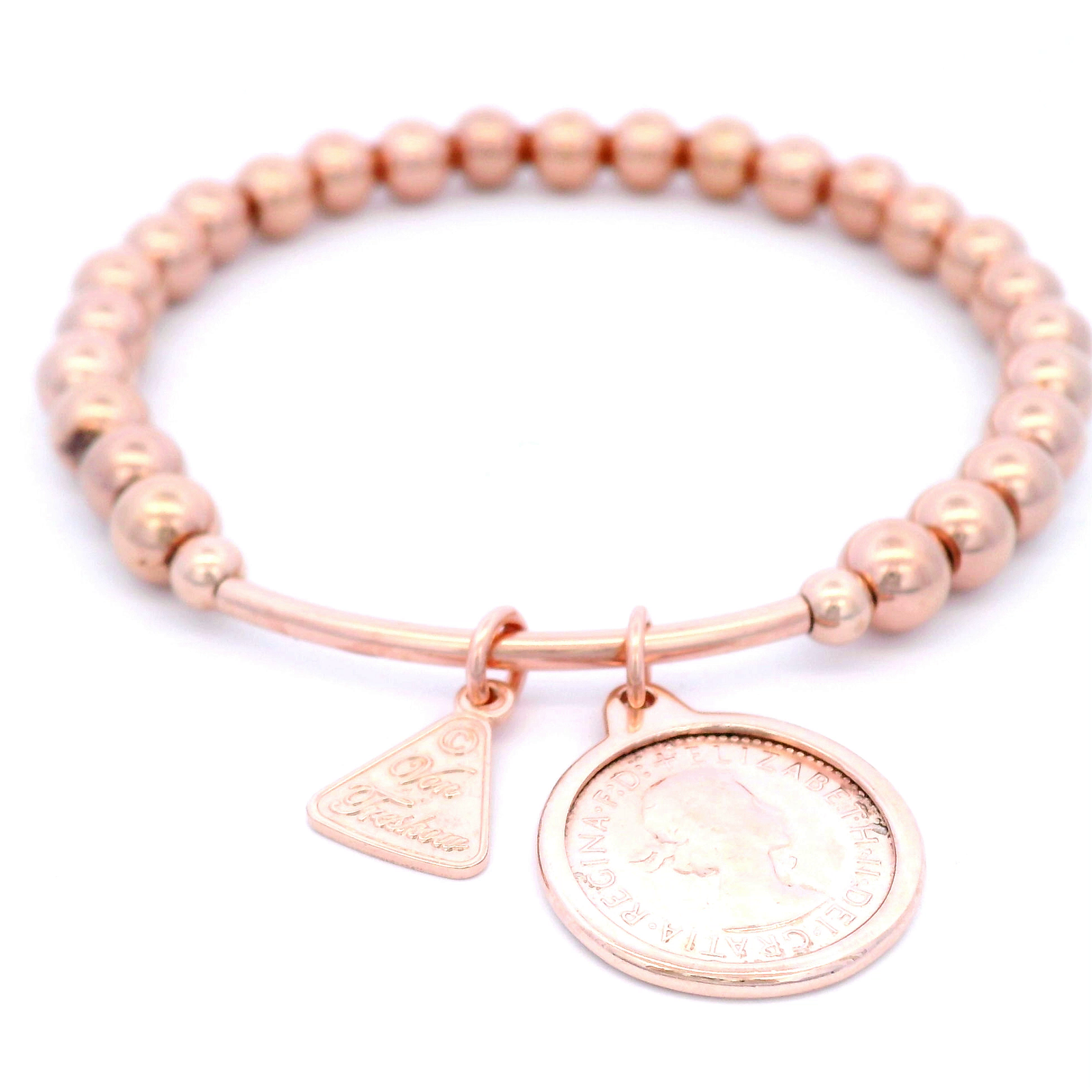 Von Treskow Stretchy Bar Bracelet with Threepence