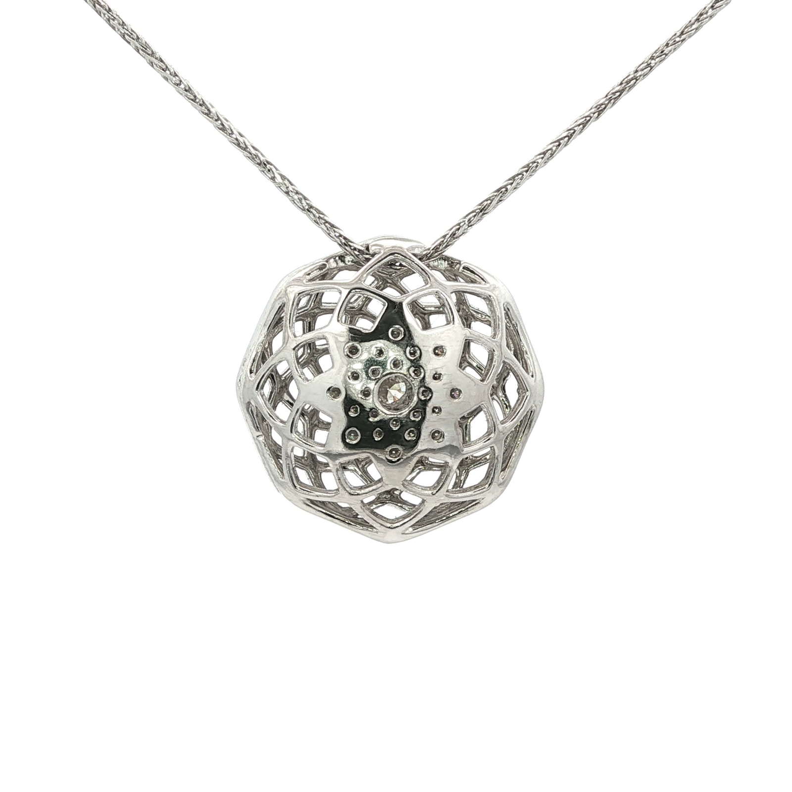 Brilliant Round-Cut Diamond Necklace in White Gold