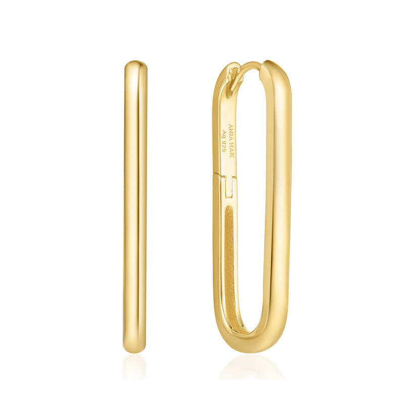 Ania Haie Gold Tube Oversized U Hoop Earrings