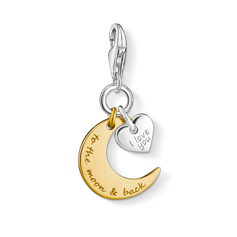 Thomas Sabo Charm Pendant "Moon & Heart I Love You To The Moon & Back"