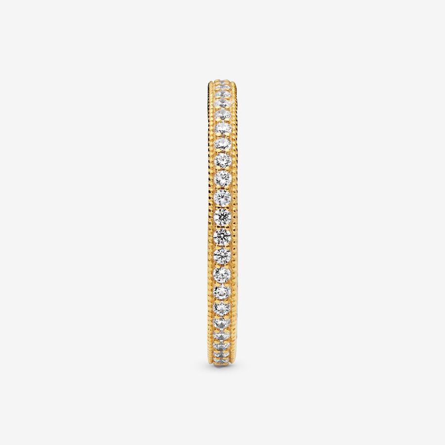 Hearts of PANDORA Silver Ring Band w CZ