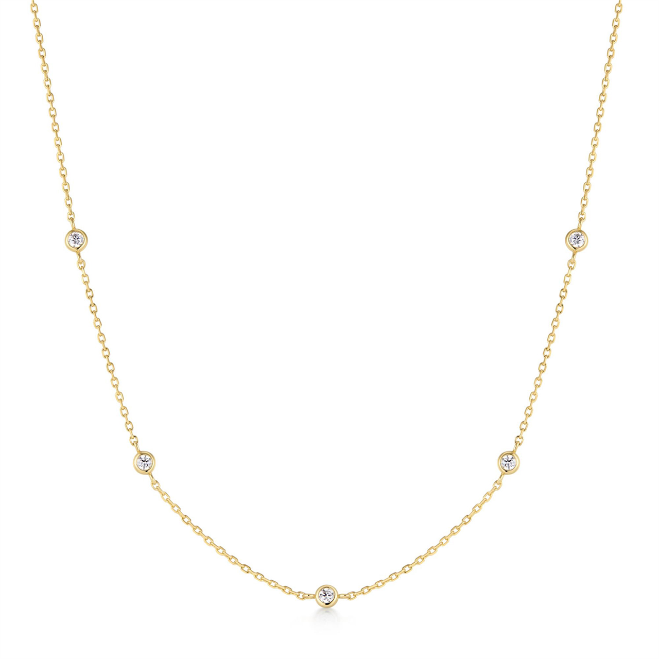 Ania Haie Gold Classic Bezel-Set Station Necklace
