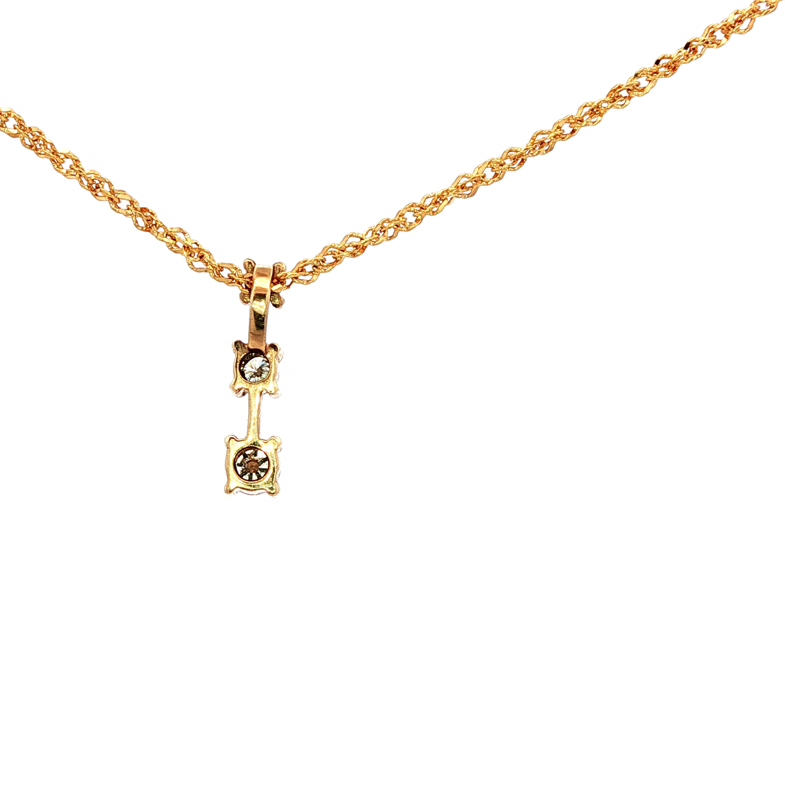 Yellow Gold Diamond Cascade Pendant Necklace
